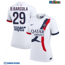Camisa de Futebol Paris Saint-Germain Bradley Barcola #29 Equipamento Secundário Mulheres 2025-26 Manga Curta